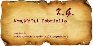 Komjáti Gabriella névjegykártya